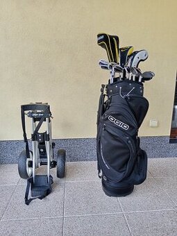 Golfové hole + vozík+bak