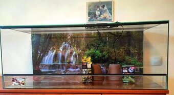 LTerarium 100x40x40 nové, sila skla 5 mm,polyuretanové pozad