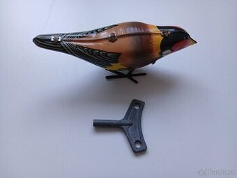 Stará hračka s klíčkem - natahovací ptáček