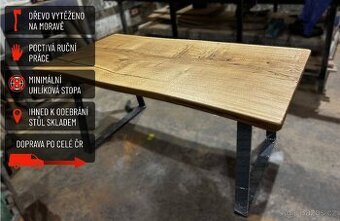 Masivní dubový stůl 183x90 cm - Poctivá ruční práce