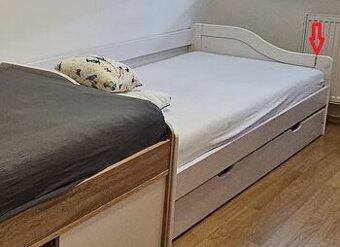 Dětská ostel - bílá i s matrací 90 x 2000 m