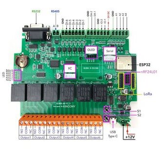 Kincony KC868-A6 ESP32 vývojová deska IoT