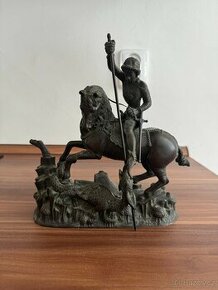 Prodám - Svatý Jiří v Bojí s drakem Bronzová socha