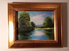 Olejomalba na plátně - zdobený rám 310x260mm - 32-