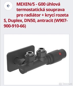 MEXSENS,Termostatická souprava pro tadiator+krycí rozeta