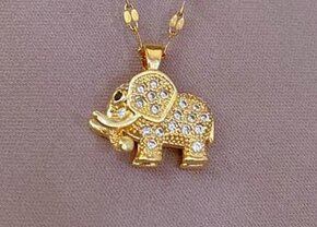 řetízek s přívěskem - pozlacená nerezová ocel - NOVÝ