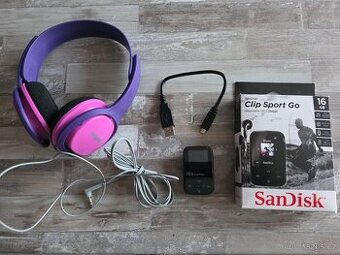 Mp3 přehrávač SanDisk s dětskými sluchátky Philips