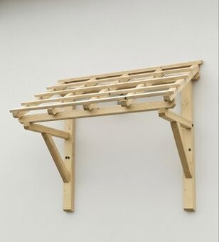 Poctivá dřevěná stříška nad vchod – MASIV (kartáčovaný smrk)