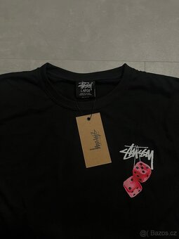 Pánské černé Stüssy fuzzy dice tričko | L
