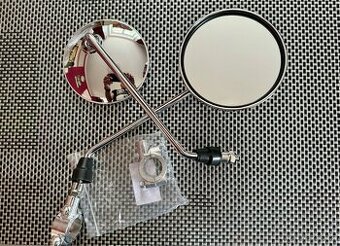 Chromovaná zpětná zrcátka motorka/chopper