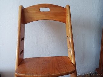 Dětská nepřevrhnutelná rostoucí židle, dřevo masiv