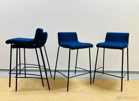 4 Barové židle čalouněné tmavě modré Rim Sitty