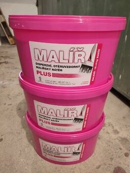 Bílá malířská barva na stěny – 3x 18 kg (nová)