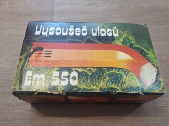 Retro vysoušeč vlasů EM 550 jako nový s kulmou a návodem - 1