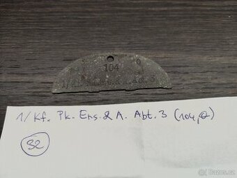 1/2 ID známka Wehrmacht 1/Kf.Pk.Ers. & A. Abt. 3