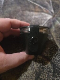 Panáky cestovní nerezové – set 4 ks v koženém pouzdře