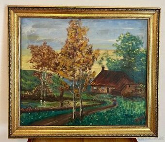 Obraz “Na venkově “ olej na plátně