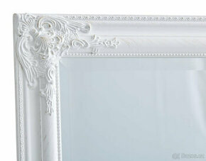 Stojací barokní zrcadlo bílé dřevěné fazeta 160x40cm - 1