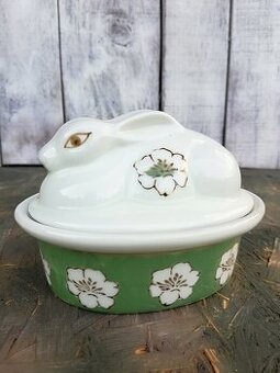 Retro porcelánová dóza, králík.