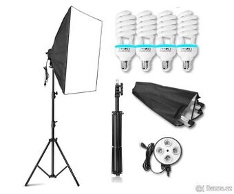 Softbox světlo 2x + stativ + 4 x žárovky, 260W