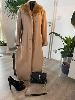 Kasmirovy vlneny kabat bezovy kozesina limec