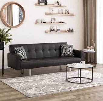 Nová rozkládací pohovka v černé barvě