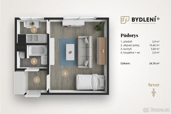 Prodej družstevního bytu 1+1, Hrob, ul. Rybniční