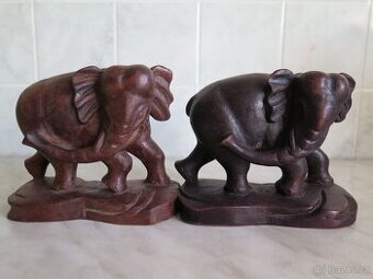 Slon - sloni - řezba dřevo
