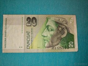 Bankovka Slovensko 20 korun 1993 - 1