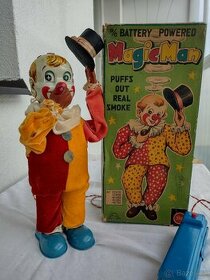 Starožitná plechová hračka,klaun