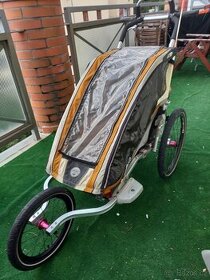 vozík  za kolo Chariot CX1 - brzda + jogging set + praporek
