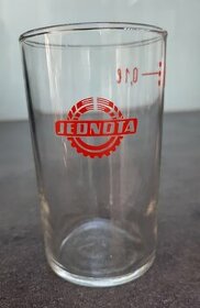 Sklenička s logem "Jednota" 0,1l