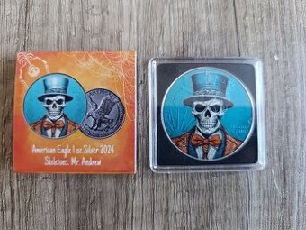American Eagle 1 oz Silver 2024 Skeletons: Mr. Andrew