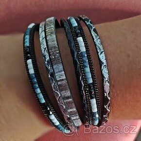 Dámský náramek z PU kůže - délka 19 cm - nový