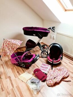 Kočárek Stokke celý velký SET + autosedačka vajíčko + isofix