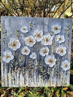 obraz květů - akryl na plátně