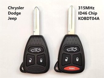 Klíč Chrysler Dodge Jeep 315 / 433MHz ID46.