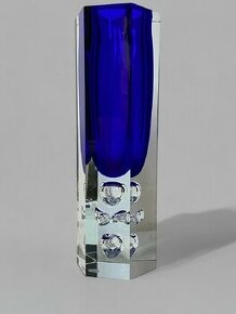 Jan Beránek Škrdlovice Kobaltová umělecká skleněná váza
