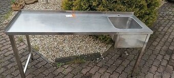 Nerezový pult 180 cm + dřez vpravo (180 x 60 x 92)
