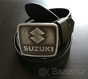 Luxusní kožený opasek s přezkou SUZUKI - nový, nepoužitý