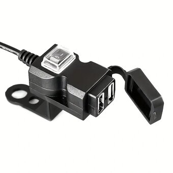 USB dvojzásuvka na motorku 12-24V s vypínačem - 1