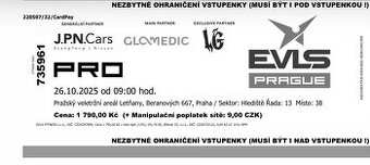Evls Prague Pro 26.10. 2x vstupenka 13. rada