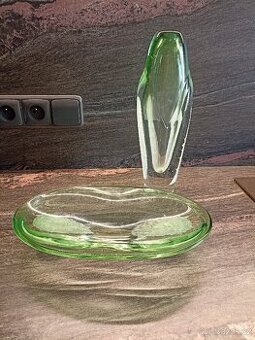 Váza a tác hutní sklo