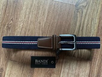 Nový pánský pružný opasek BANDI - modrý, pruhy - L/XL