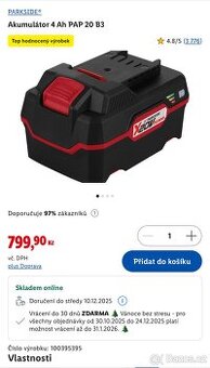 Parkside baterie 4Ah