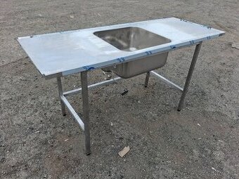 Nový nerezový stůl s dřezem 171x65x85-90 cm