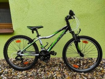 Značkové dětské kolo ROCK MACHINE 24" (stříbrná/zelená)