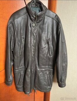 Kožená bunda zateplena, pilotka , vel.48