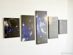 Obraz planety země ve vesmiru na plátně