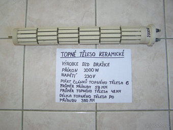 Keramické topné tělěso  DZD Dražice 2000W